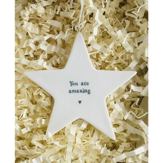 12th Silk Wedding Anniversary Gift Heart with Porcelain Star