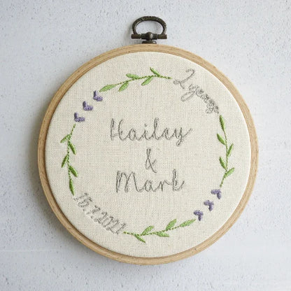 2nd Anniversary Embroidered Plaque 2nd Cotton Anniversary Gifts