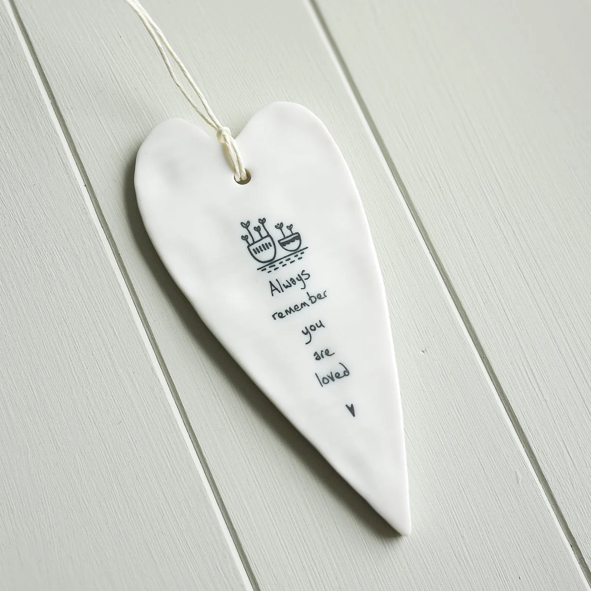 4th Wedding Anniversary Personalised Gift - Embroidered Heart with Porcelain Keepsake