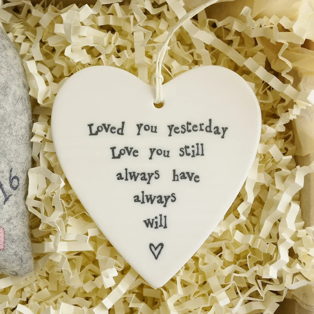 7th Wool Wedding Anniversary Embroidered Heart Set