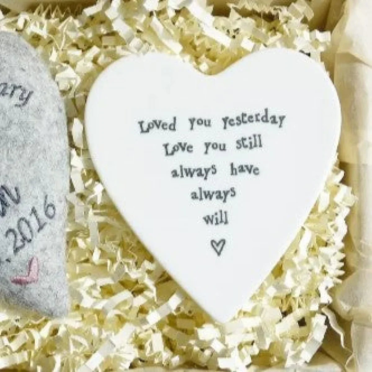 7th Wool Anniversary Embroidered Heart Gift