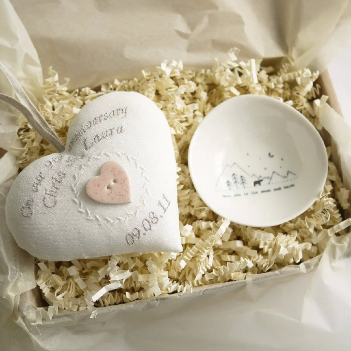 9th Pottery Anniversary Gift Heart with Ring Bowl