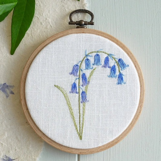 Bluebell Themed Embroidered Flower Hoop