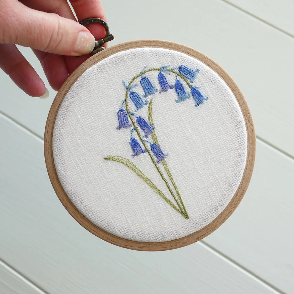 Bluebell Themed Embroidered Flower Hoop