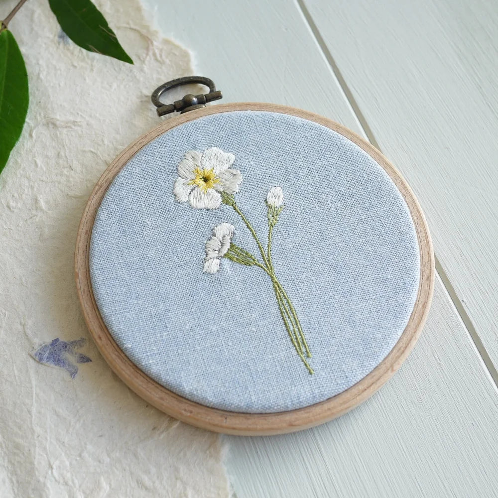 Primrose Flower Embroidered Hoop