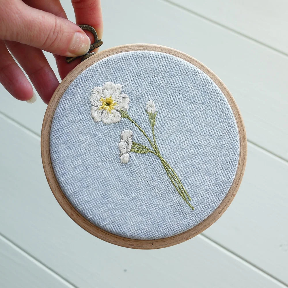 Primrose Flower Embroidered Hoop