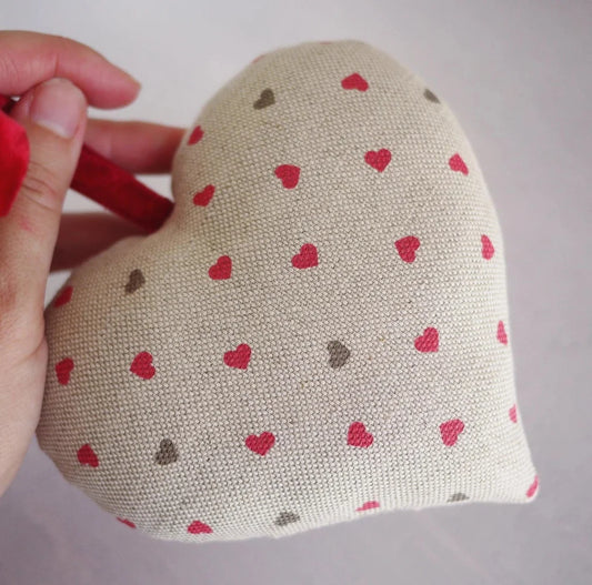 Linen Gift Heart Personalised With Embroidered Message