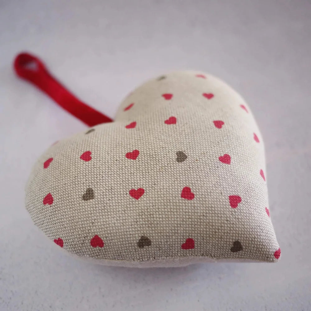 Linen Gift Heart Personalised With Embroidered Message