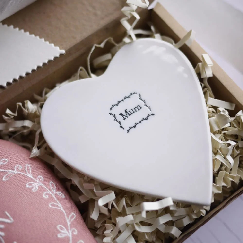 Personalised Embroidered Mothers Day Gift Heart Set
