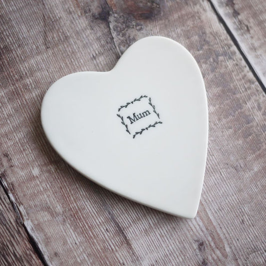 Mum Themed Porcelain Heart Coaster