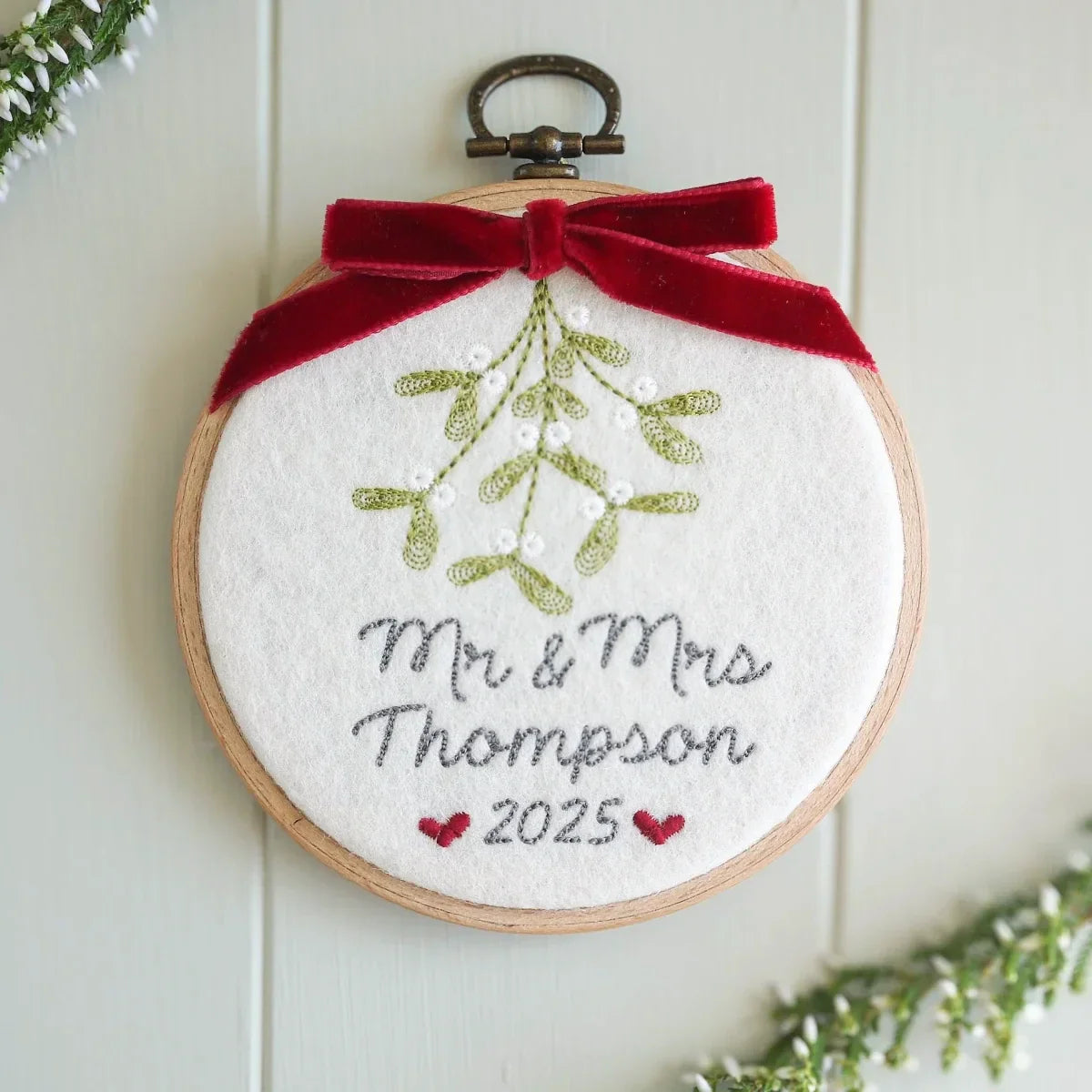 Our First Christmas as Mr and Mrs Mistletoe Ornament