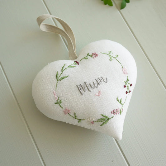 Mother Day Personalised Gift Embroidered Heart