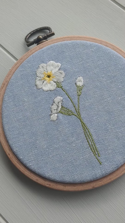 February Birth Flower Gift Embroidered Primrose Plaque Decoration