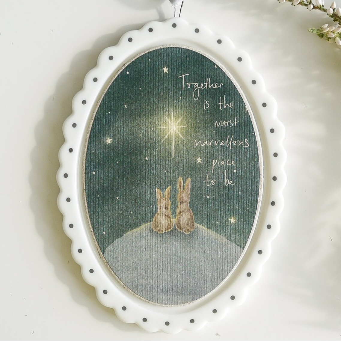 Scallop Edge Oval frame - Together is the most marvellous place