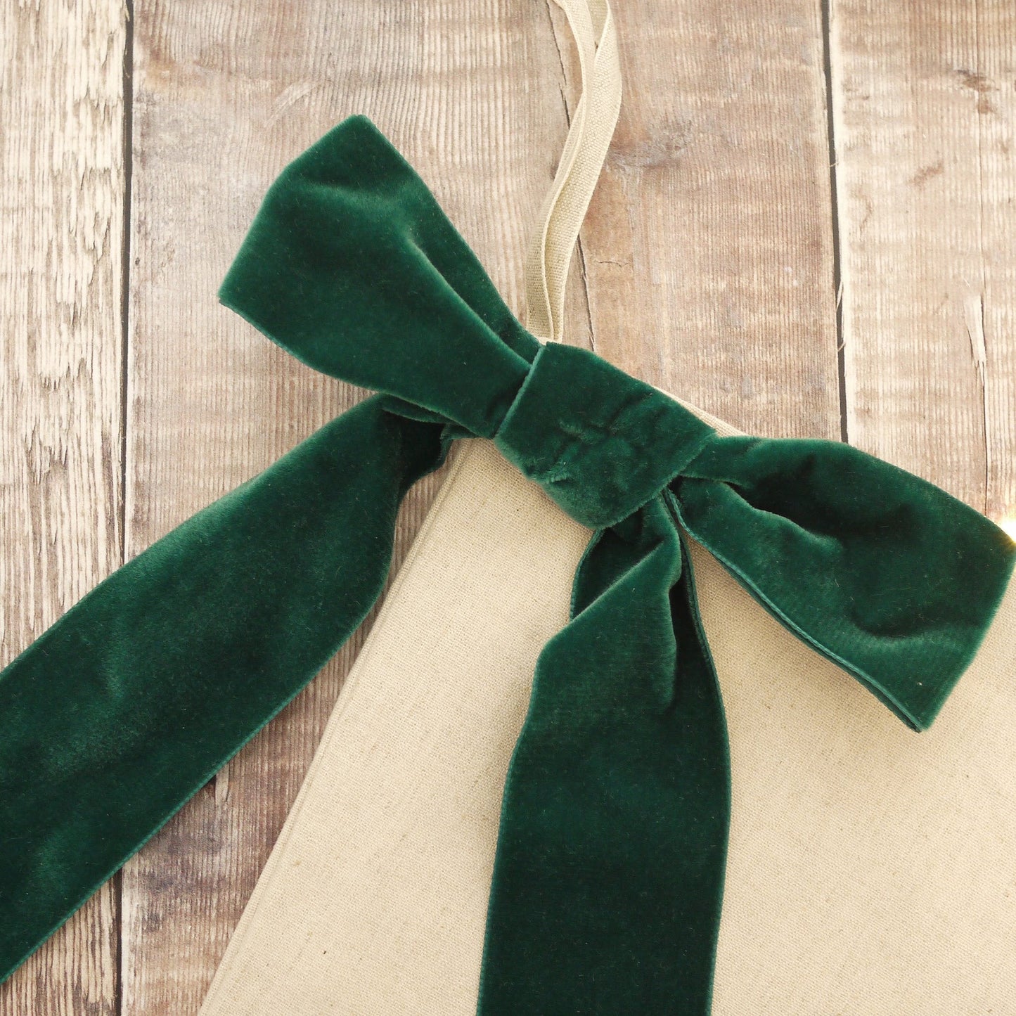 Velvet Ribbon Christmas Stocking - embroidered with name