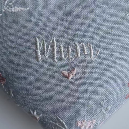 Mothers day gift personalised with detailed embroidery