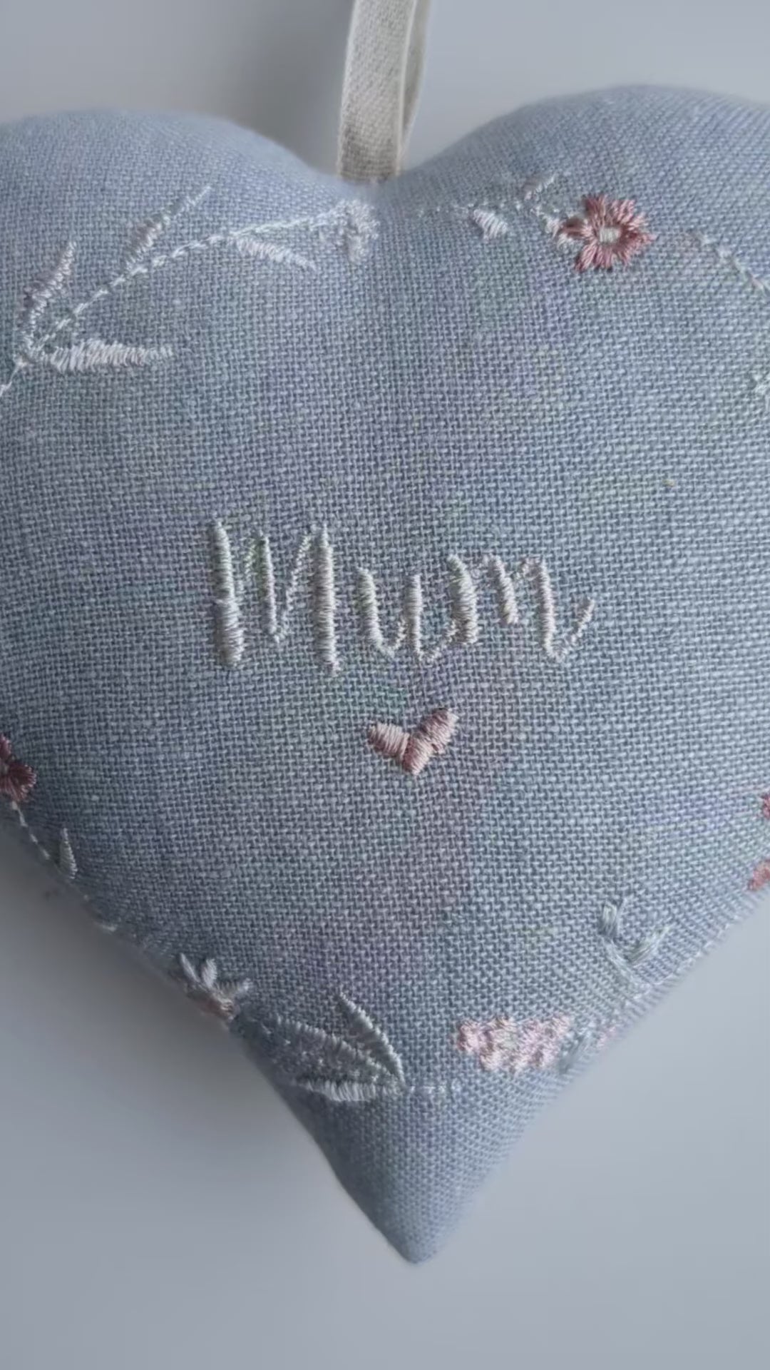 Mothers day gift personalised with detailed embroidery