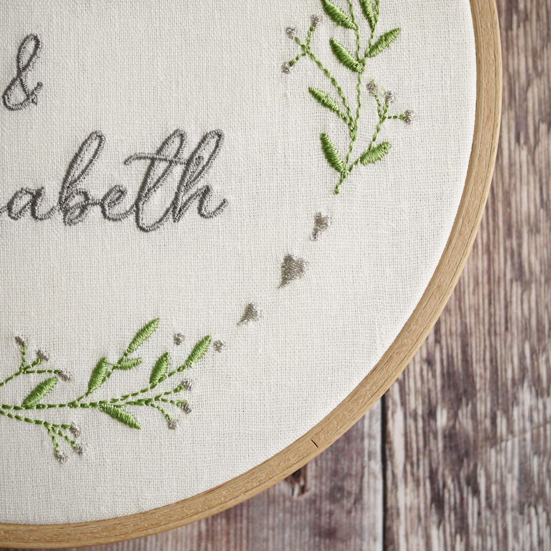 Personalised Silver 25th Wedding Anniversary Embroidered Hoop Gift