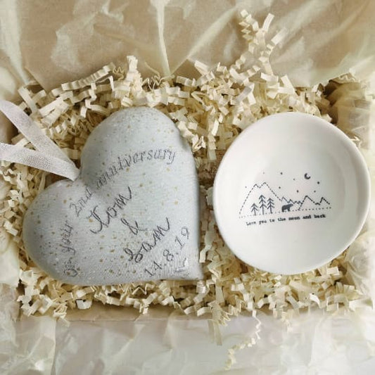 2nd Anniversary Gift Heart with Bowl 2nd Cotton Anniversary Gifts