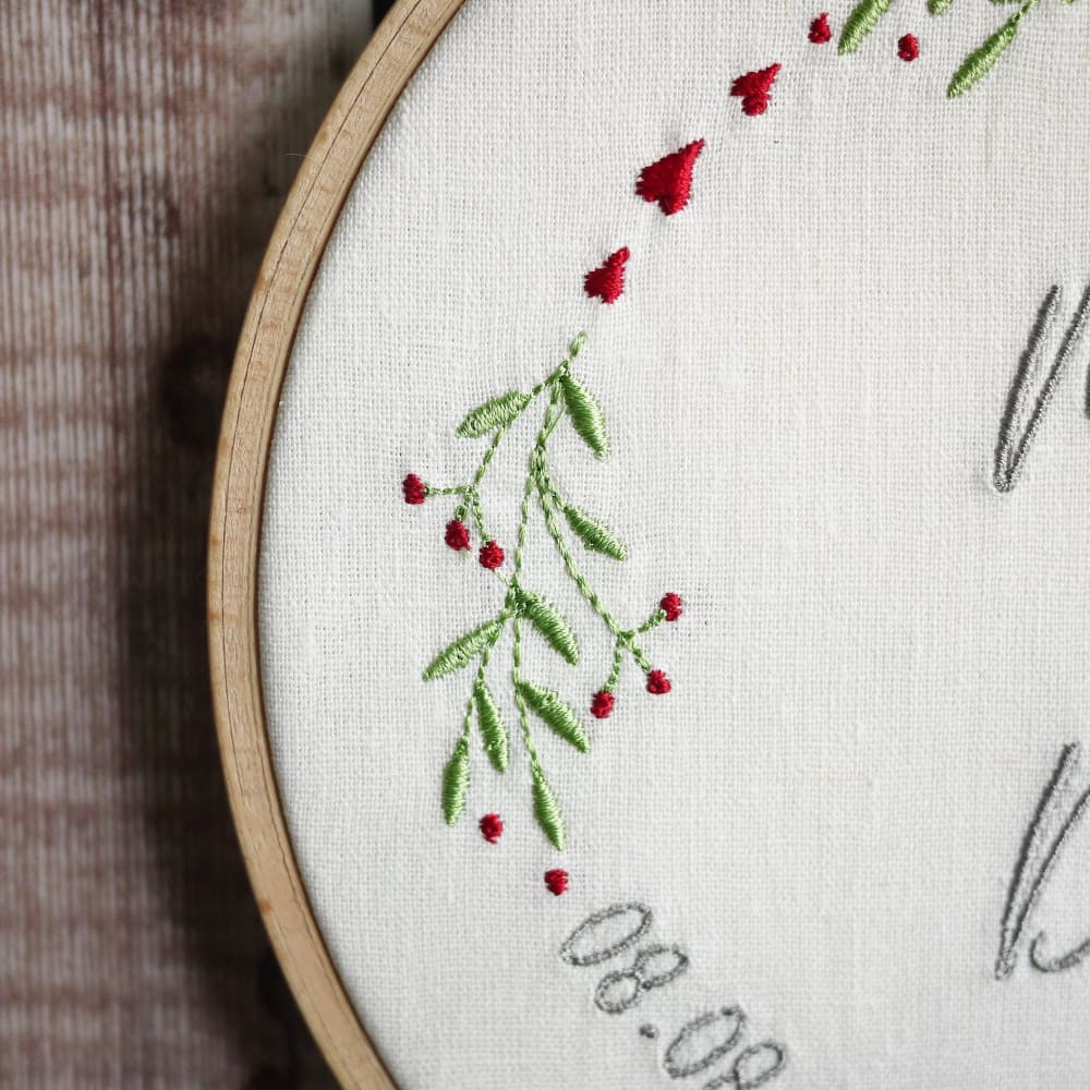 40th Ruby Anniversary Embroidered Gift Hoop
