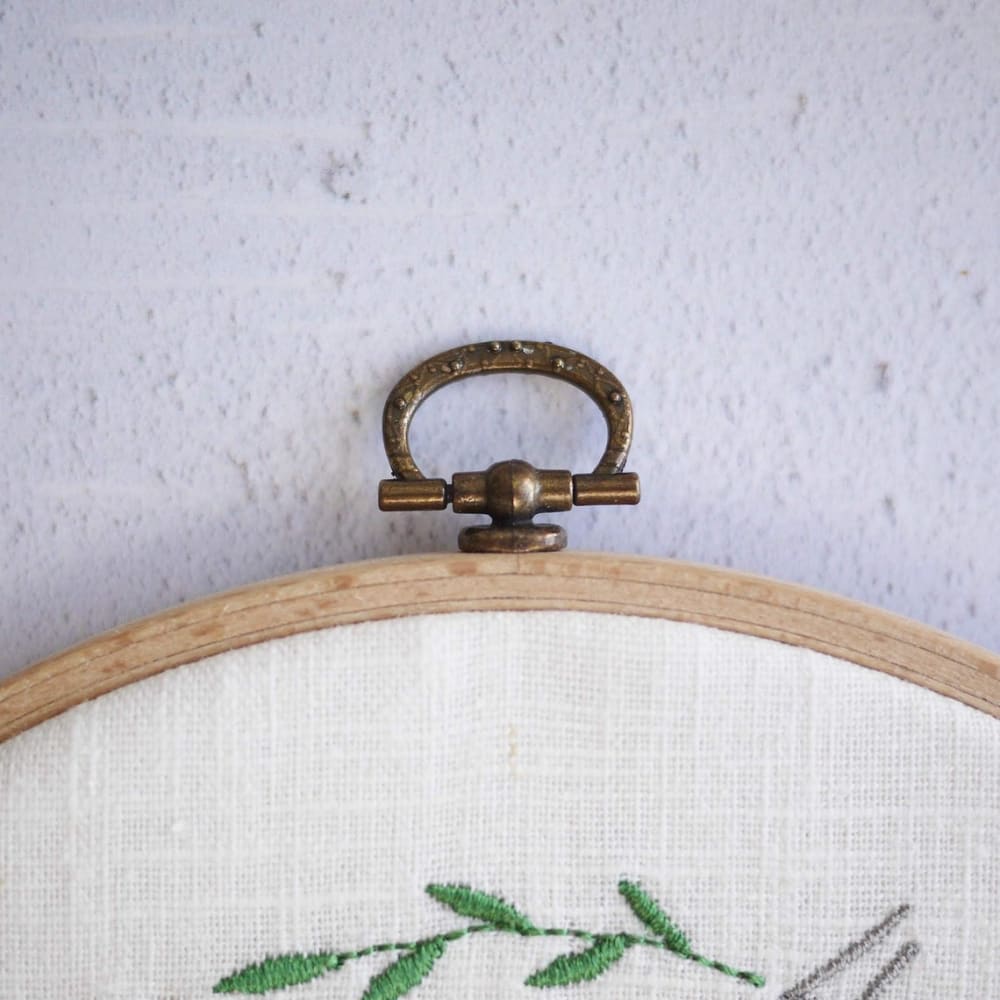 4th Linen Anniversary Embroidered Hoop
