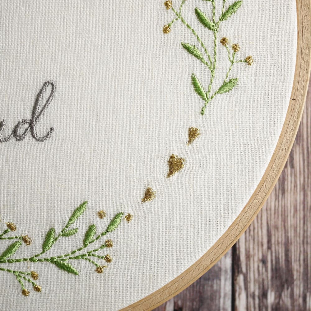 50th Golden Wedding Anniversary Embroidered Hoop
