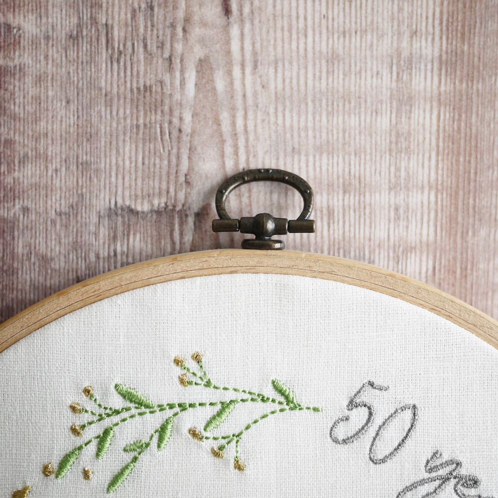 50th Golden Anniversary Embroidered Plaque 25th 40th and 50th Wedding Anniversary Gifts