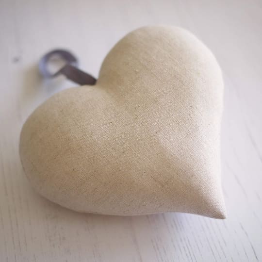 5th Wood Anniversary Embroidered Heart Gift