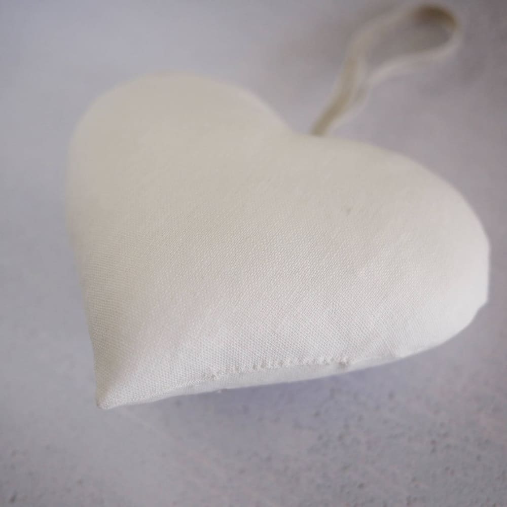 9th Pottery Anniversary Embroidered Heart with Porcelain Coaster