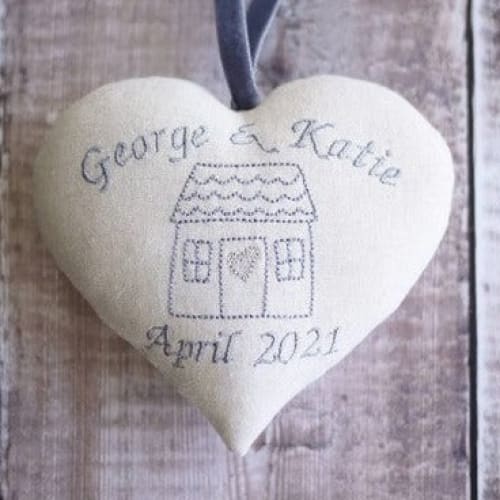 Personalised Embroidered Housewarming Gift Heart
