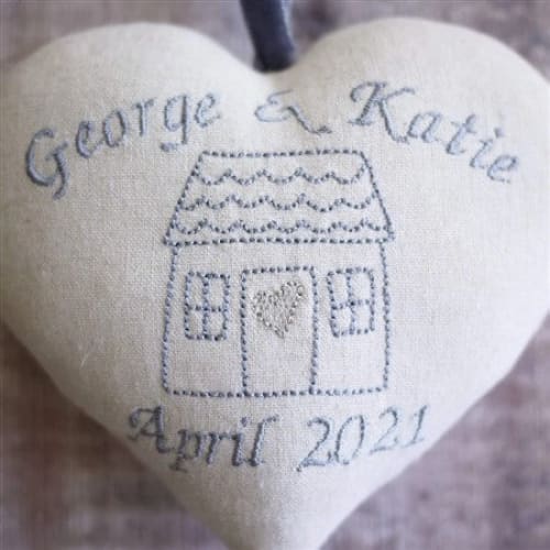 Personalised Embroidered Housewarming Gift Heart