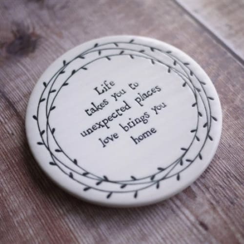 Personalised Housewarming Gift Heart with ’love Brings You Home’ Coaster
