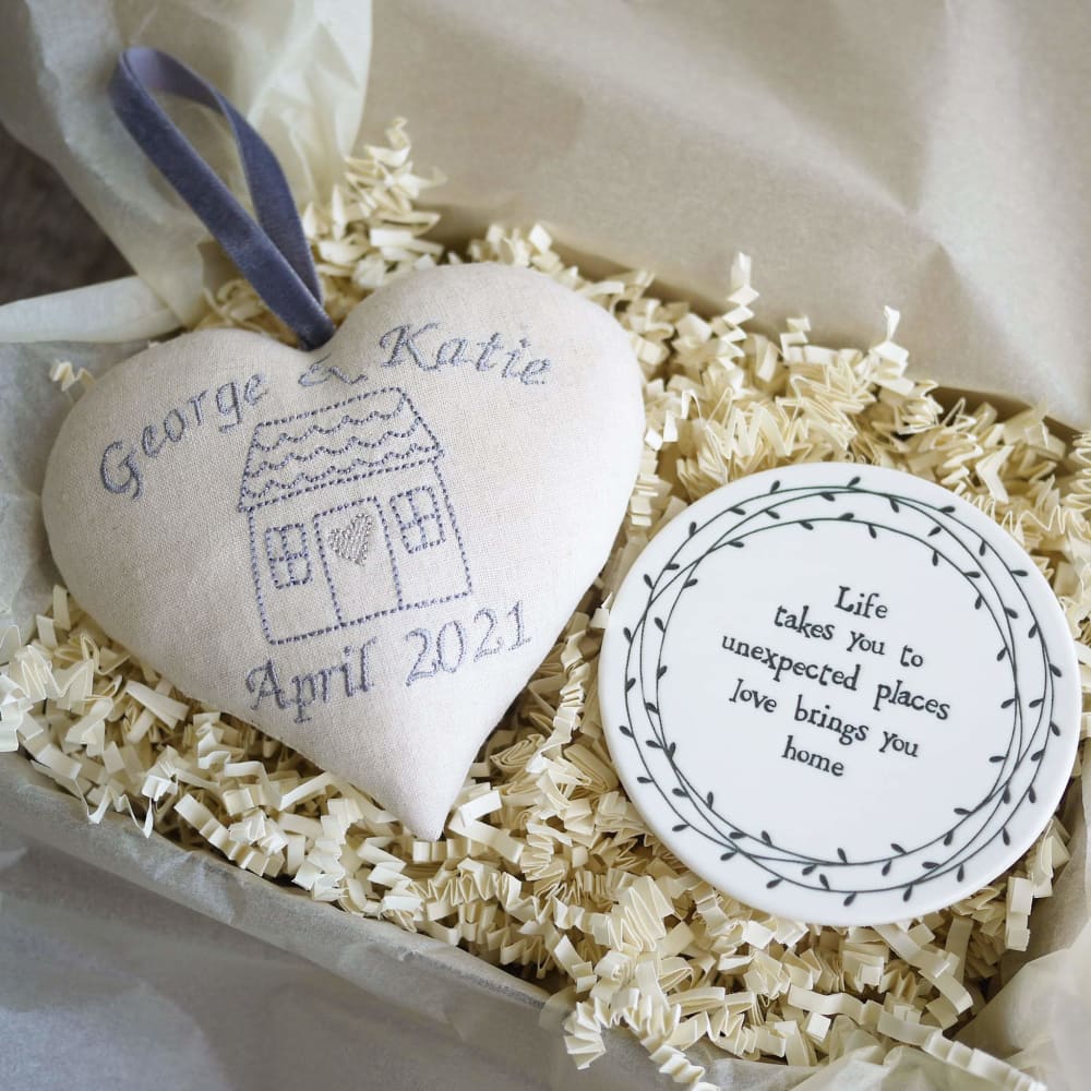 Housewarming Personalised Gift Heart with Coaster