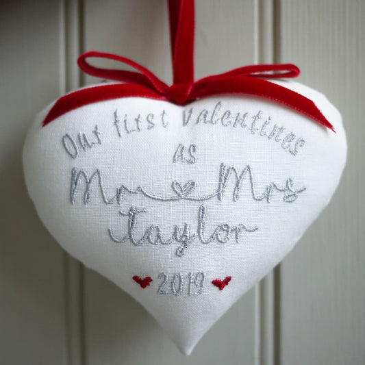 1st Valentines as ’Mr & Mrs’ Gift Heart Personalised Valentine’s Day Gifts