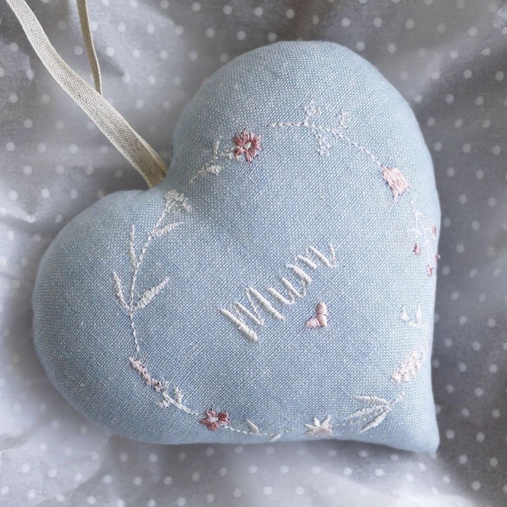 Mothers Day Gift Embroidered Heart Keepsake