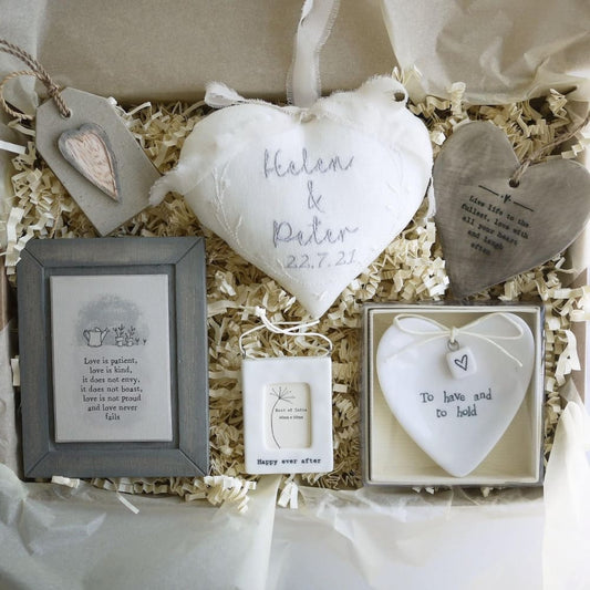 Personalised Wedding Day Gift Set Personalised Wedding Ring Pillows and Holders
