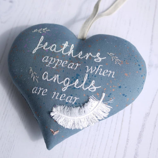 Embroidered Bereavement Gift ’Feathers Appear When Angels Are Near’