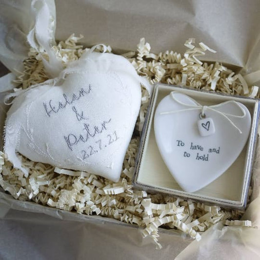 Personalised Wedding Day Gift Heart Set