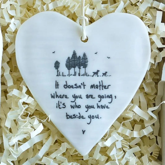10th Anniversary Gift Personalised Heart with Porcelain Heart