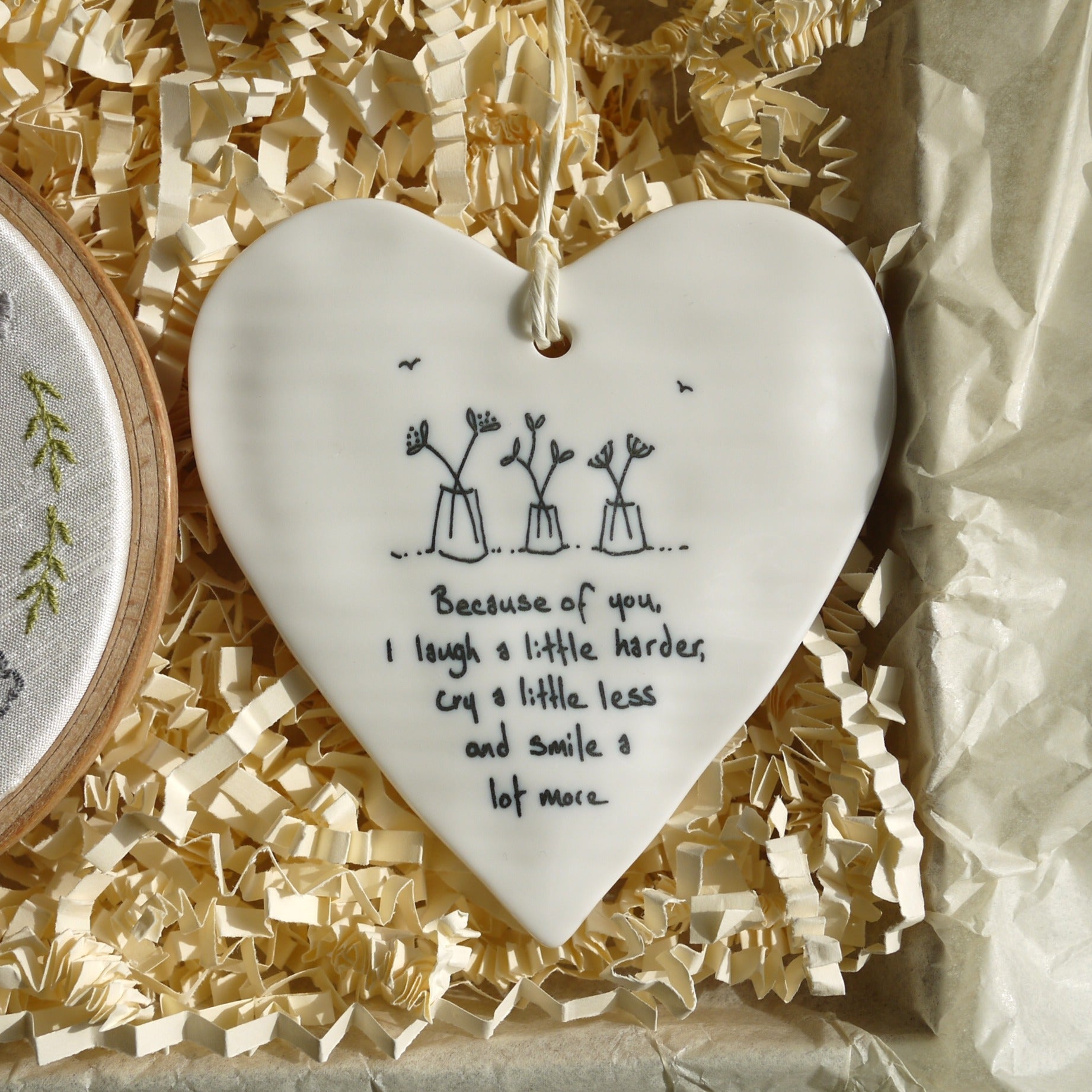 12th Anniversary Personalised Gift Embroidered Silk Hoop