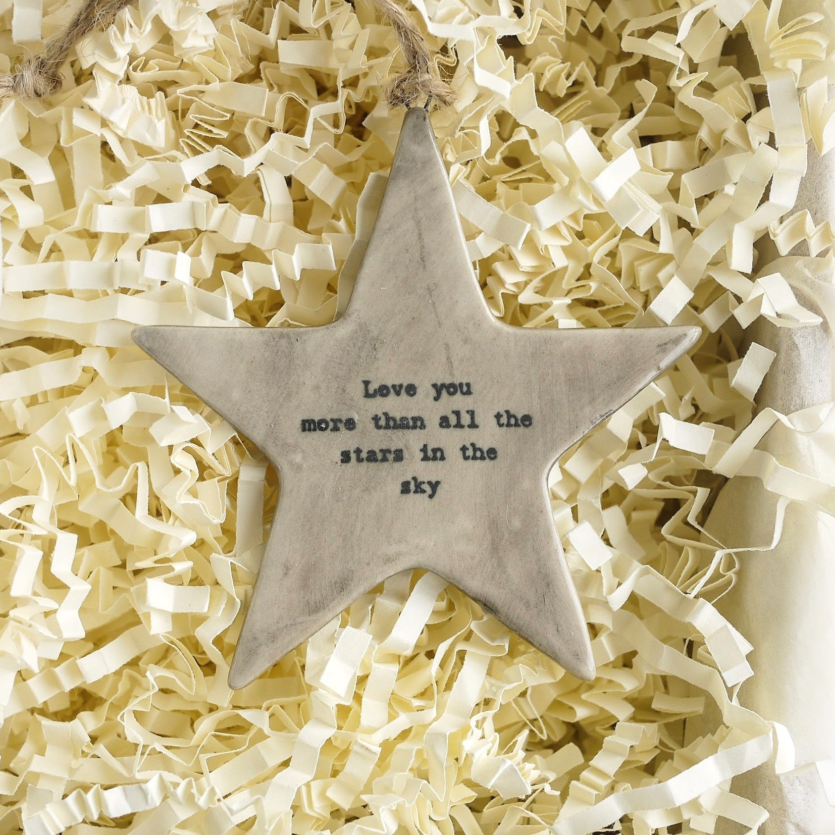 12th Silk Anniversary Gift Heart and Rustic Star Keepsake