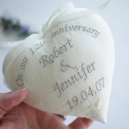 12th Silk Wedding Anniversary Gift Heart 12th Silk Anniversary Gifts