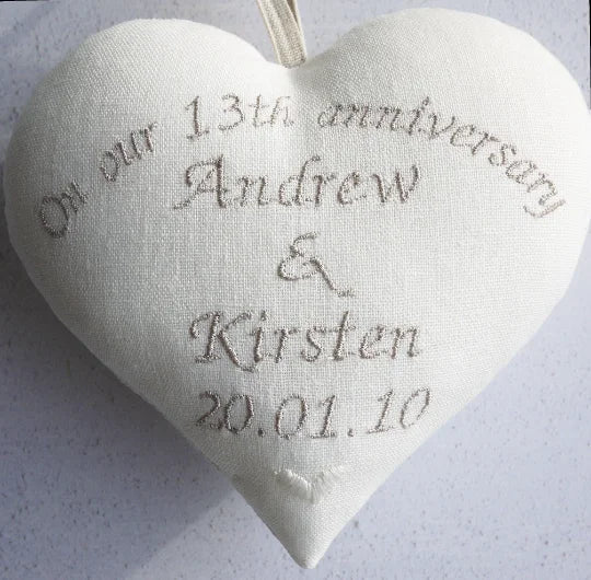 13th Anniversary Personalised Gift Heart 13th Wedding Anniversary Gifts