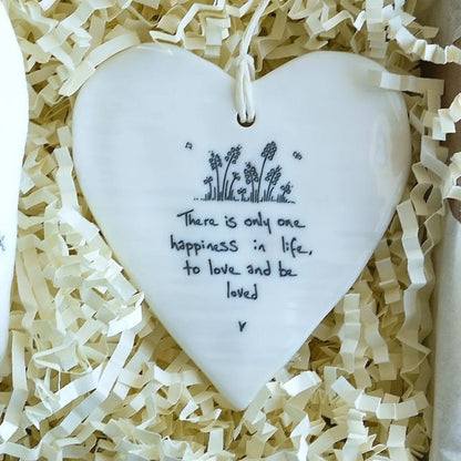 13th Anniversary Personalised Gift Heart with Porcelain Heart Ornament