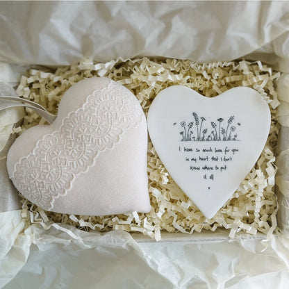 13th Anniversary Personalised Lace Heart Gift