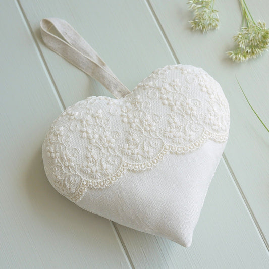 13th Lace Anniversary Embroidered Heart Gift