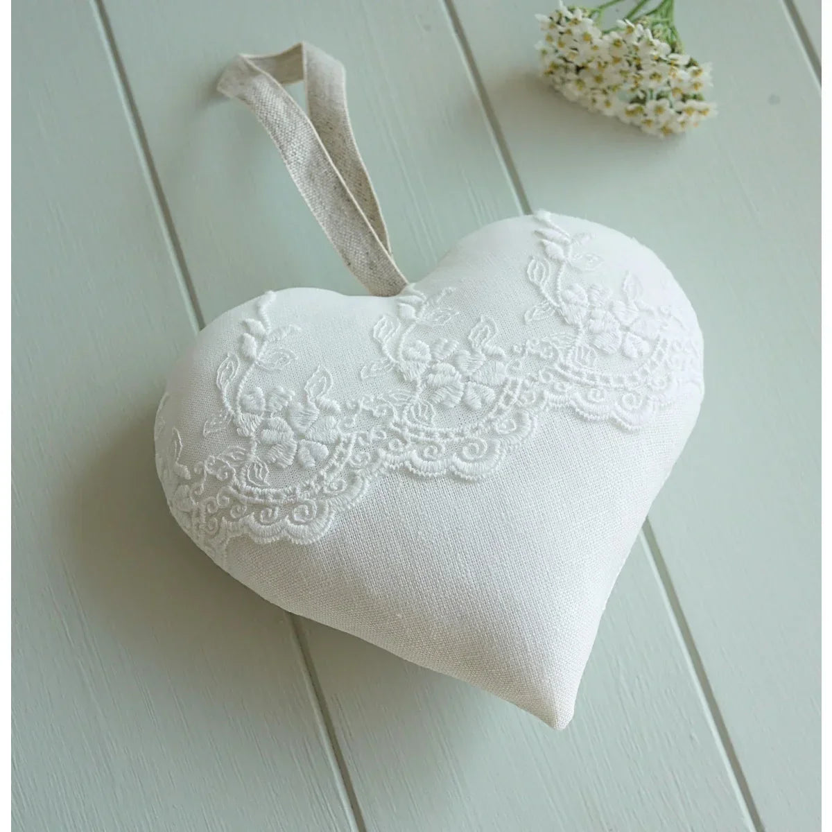 13th Lace Anniversary Embroidered Heart Gift