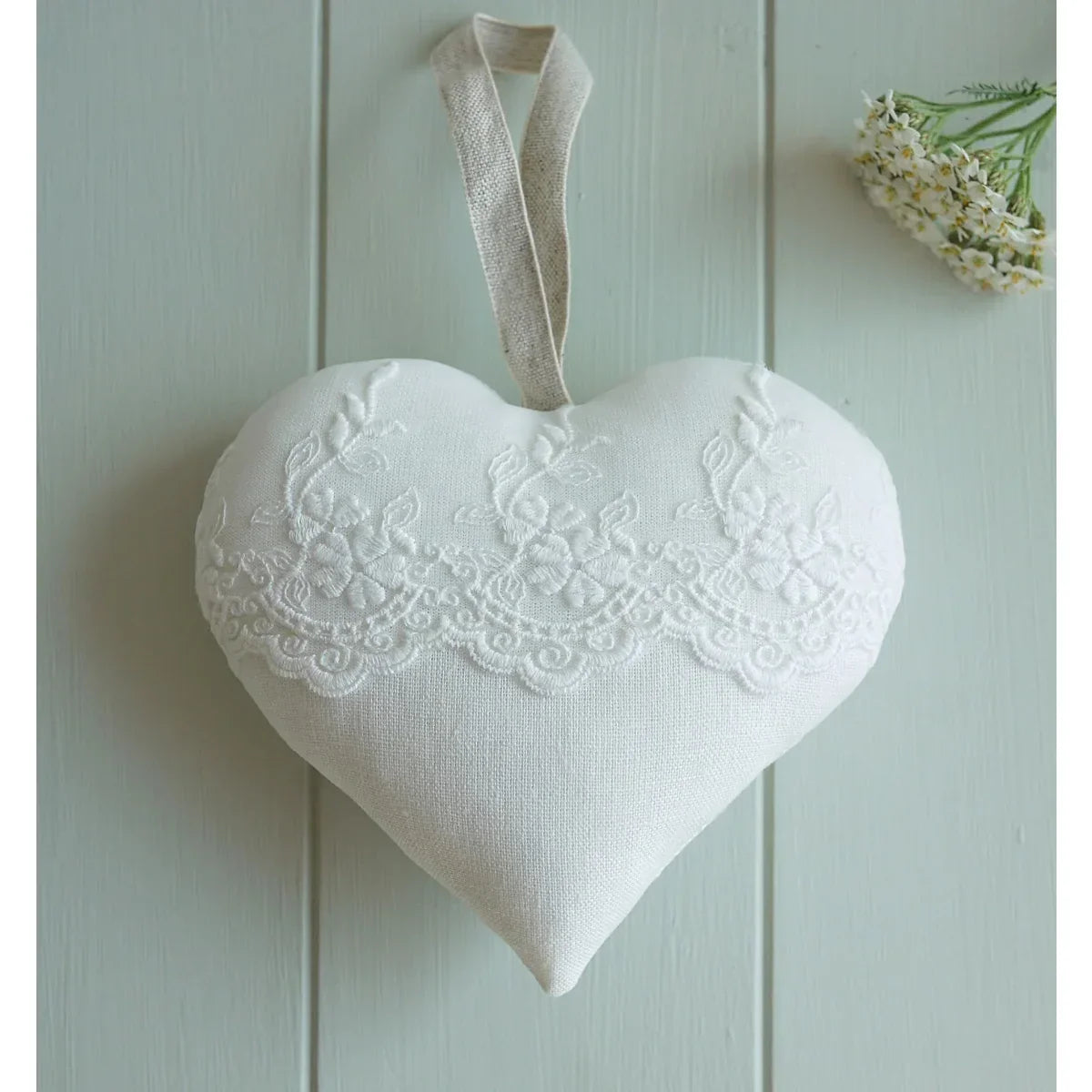 13th Lace Anniversary Embroidered Heart Gift