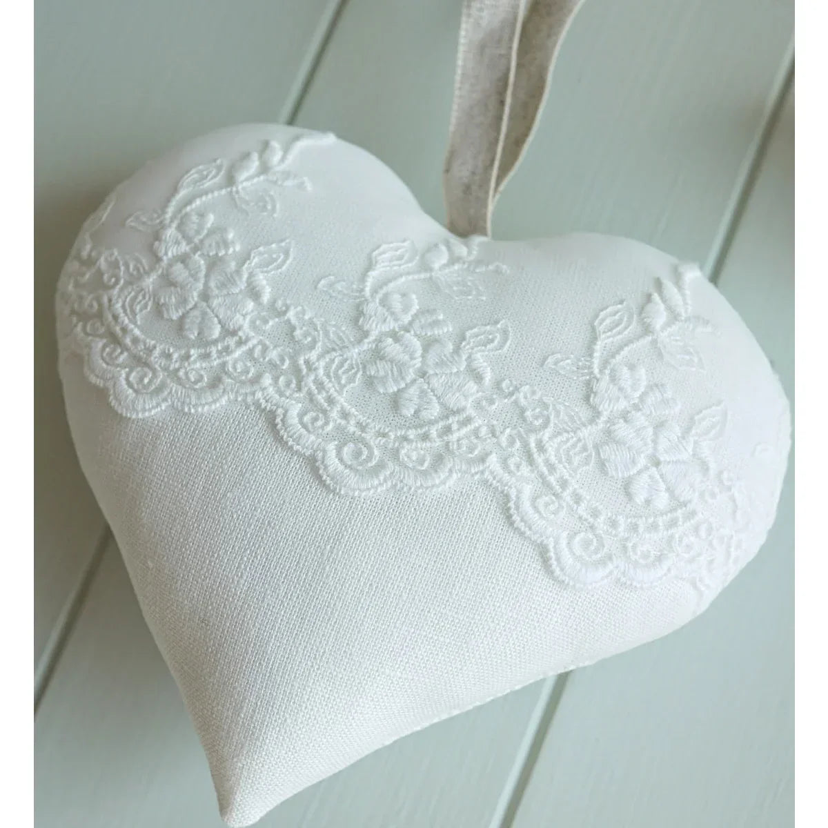 13th Lace Anniversary Embroidered Heart Gift