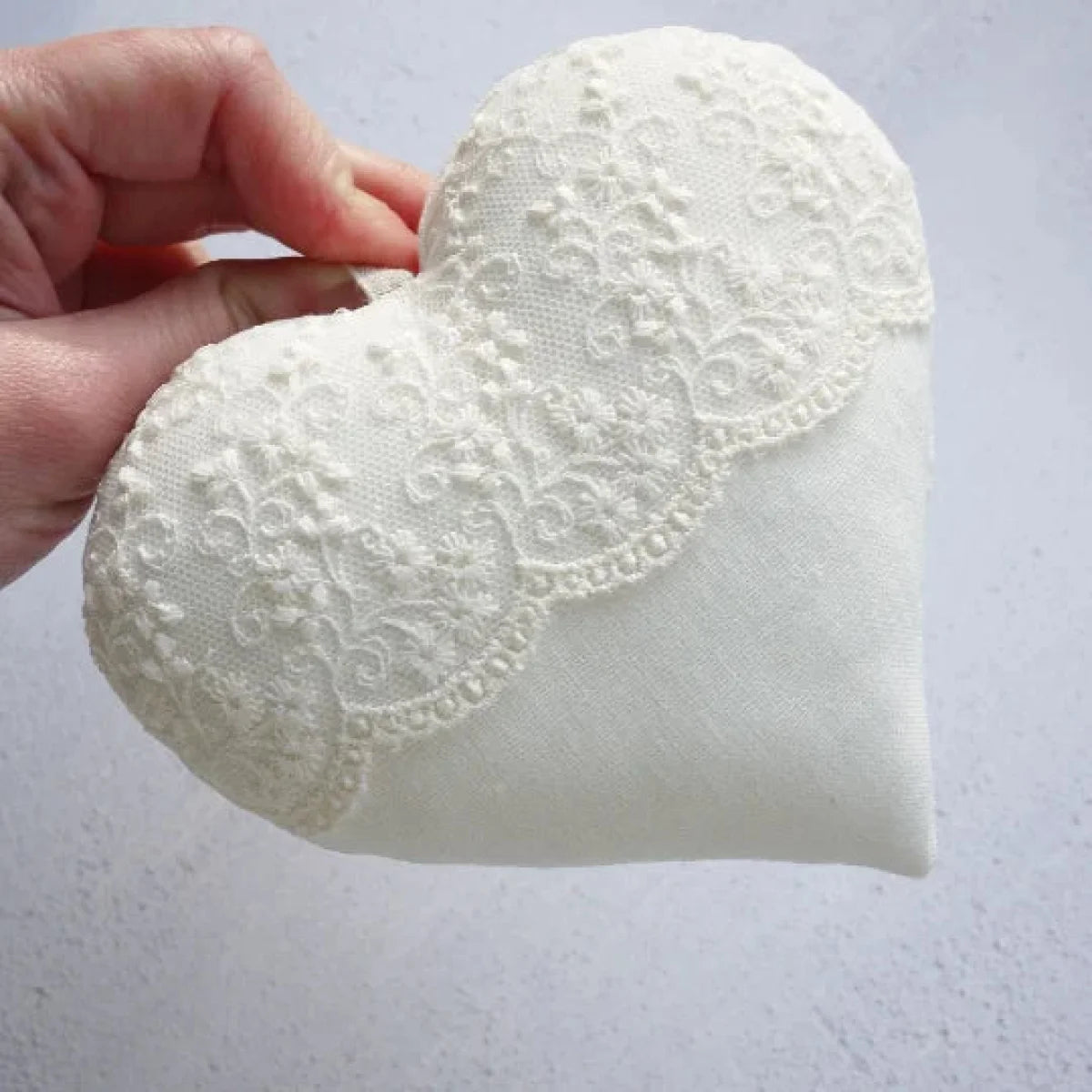 13th Lace Anniversary Gift Heart With Porcelain Heart Decoration